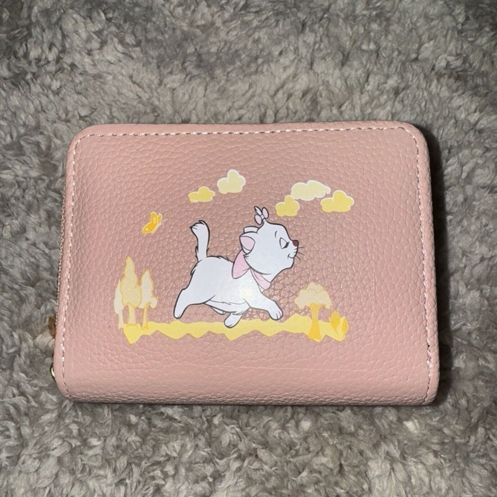 The Aristocats Marie Pink Mini‎ Zipper Wallet Faux Leather New